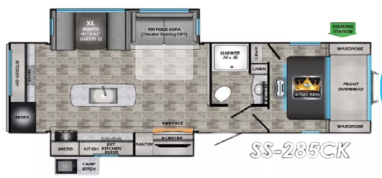 32' 2024 Crossroads Sunset 285CK Floorplan