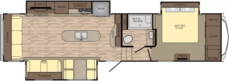 38' 2017 Crossroads Cruiser 3391RL w/3 Slides Floorplan
