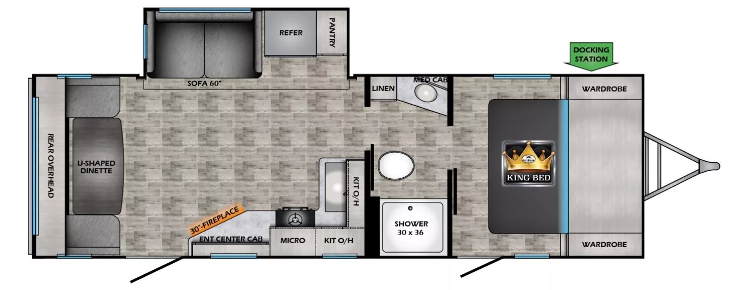 29' 2023 Crossroads Sunset Trail 258RD w/Slide Floorplan
