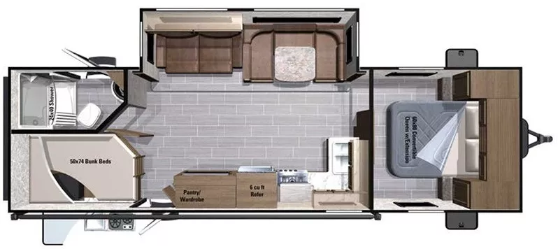 31' 2018 Highland RV Silverstar ST2802BH w/Slide - Bunk House Floorplan