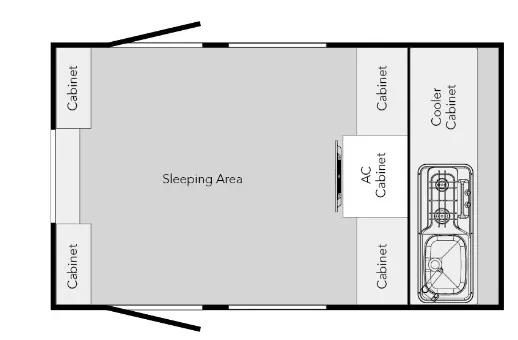 13' 2020 Nucamp RV Boondock Lite T@G Floorplan