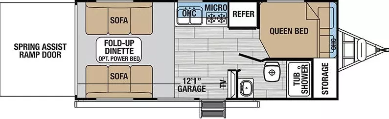 25' 2018 Forest River Hyperlite 19HFS w/Generator  - Toy Hauler Floorplan