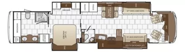 43' 2017 Newmar Dutch Star 4369 450hp Cummins w/3 Slides Floorplan