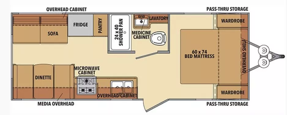 25' 2021 Forest River Shasta 21CK Floorplan