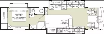 38' 2006 Fleetwood Expedition 38N 300hp Cummins w/3 Slides Floorplan