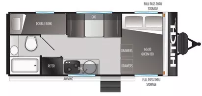 21' 2022 Cruiser RV Hitch 17BHS - Bunk House Floorplan