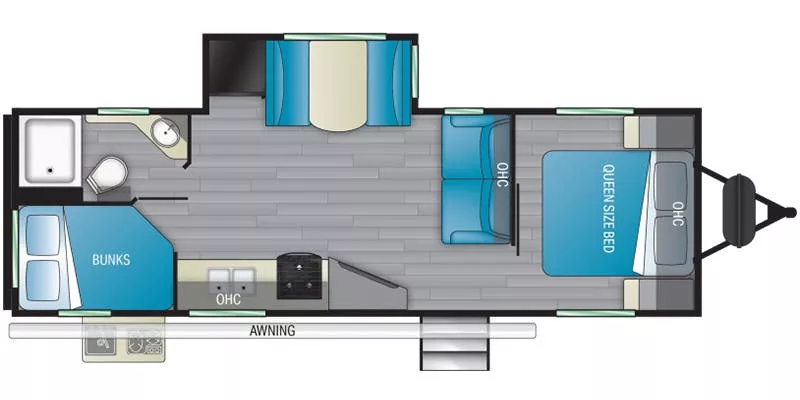 30' 2021 Heartland Sundance 265BH w/Slide - Bunk House Floorplan