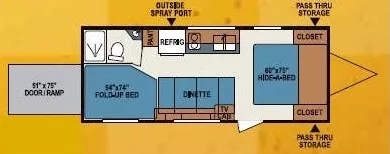 25' 2012 K-Z Mxt 20 - Toy Hauler Floorplan