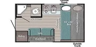 15' 2024 Gulf Stream Ameri-Lite 14RE Floorplan