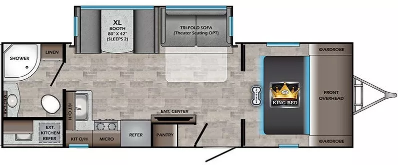 29' 2022 Crossroads Sunset Trail 253RB w/Slide Floorplan