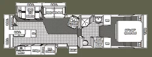 35' 2003 Glendale Titanium 30E35DS w/2 Slides Floorplan