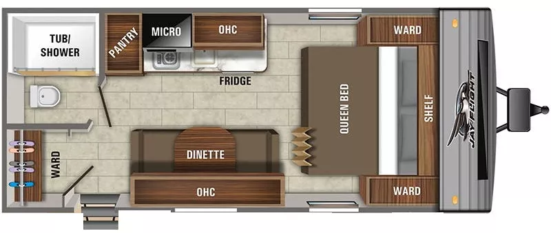 21' 2020 Jayco Jay Flight Slx 195RB Floorplan