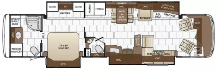 41' 2018 Newmar Dutch Star 4018 450hp Cummins w/3 Slides Floorplan