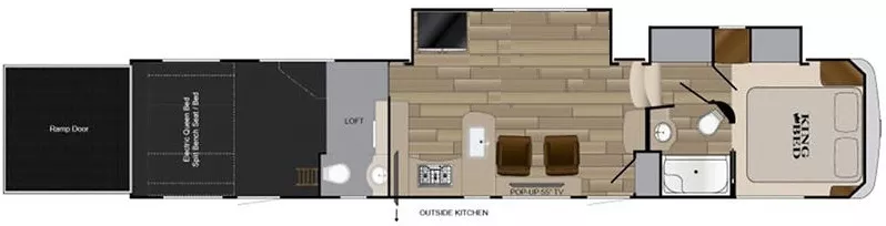 44' 2018 Heartland Cyclone 4115 w/2 Slides & Generator  - Toy Hauler - Bunk House Floorplan