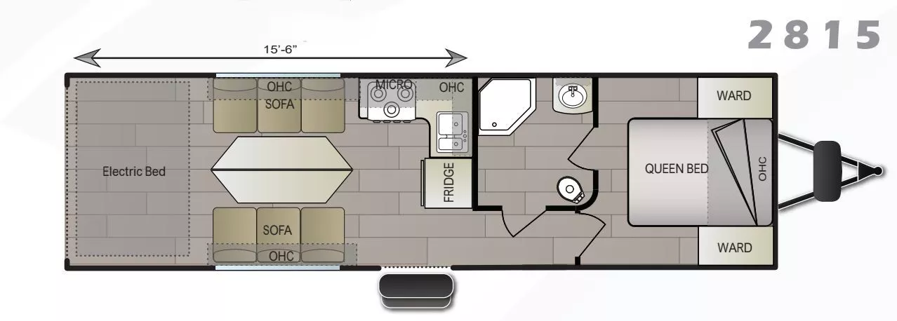 35' 2019 Pacific Coachworks Sandsport 28EX w/Generator  - Toy Hauler Floorplan