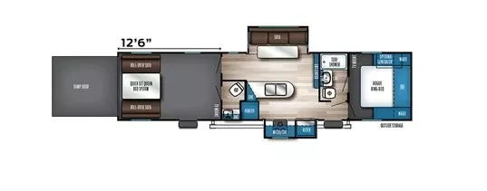 39' 2020 Forest River Vengeance Rogue 32V w/2 Slides & Generator  - Toy Hauler Floorplan