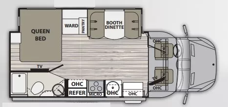 24' 2018 Dynamax Isata 3 Sprinter 24FWM w/Slide Floorplan
