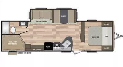 32' 2018 Keystone Springdale 270LE w/Slide Floorplan