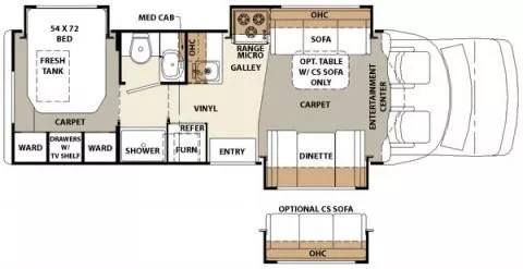29' 2006 Forest River Lexington Grand Touring 283TS w/3 Slides Floorplan