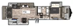 41' 2021 Forest River Cardinal Limited 366DVLE w/3 Slides Floorplan