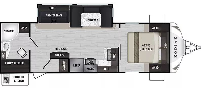 31' 2019 Dutchmen Kodiak Ultra Lite 261RBSL w/Slide Floorplan