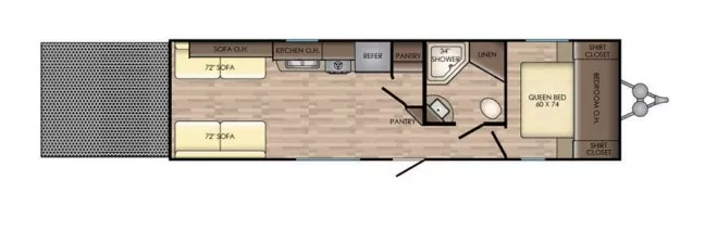 29' 2019 Crossroads Z-1 Toy Hauler 248RR - Toy Hauler Floorplan