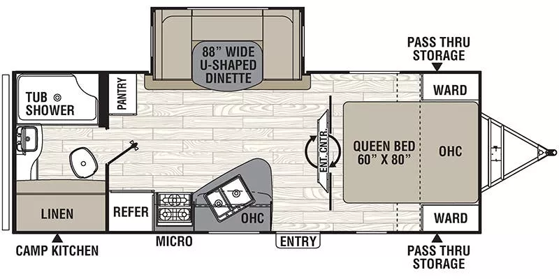 23' 2017 Coachmen Freedom Express 231RBDS w/Slide Floorplan