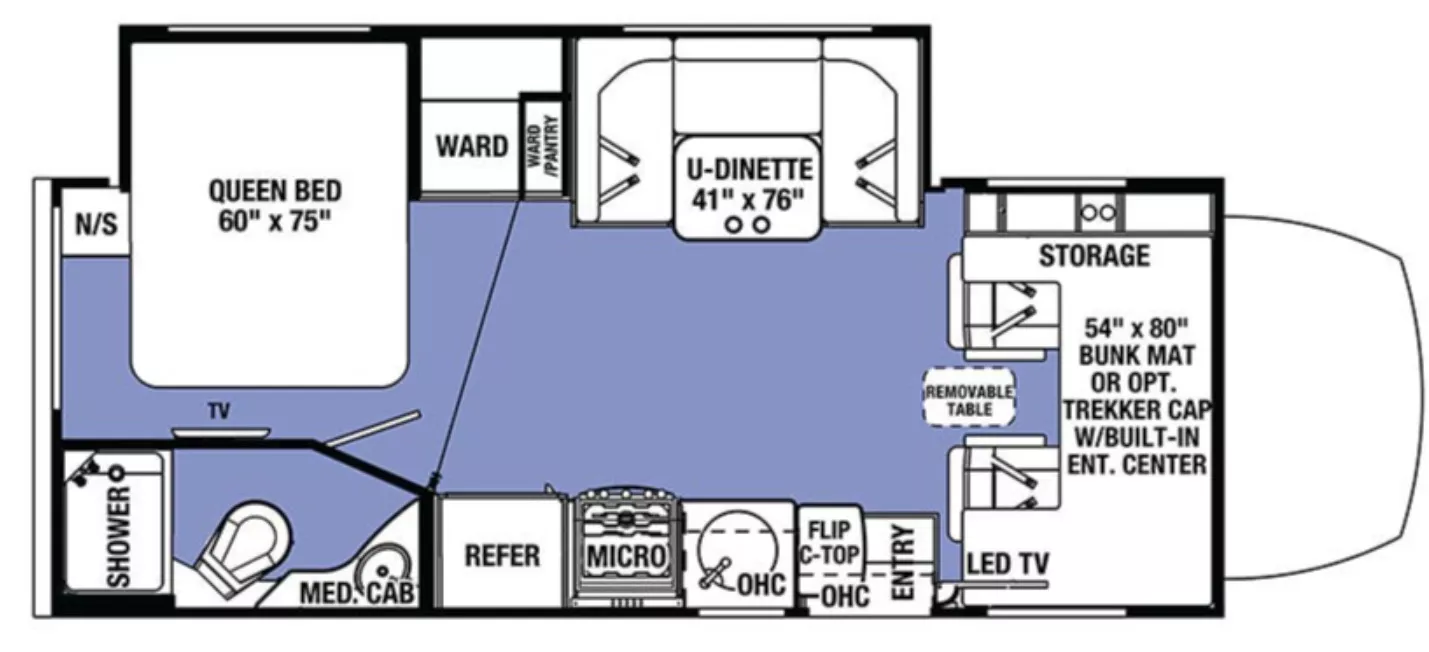 25' 2019 Forest River Sunseeker Mbs 2400W w/Slide Floorplan