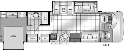 32' 2011 Damon Challenger 32VS w/2 Slides Floorplan