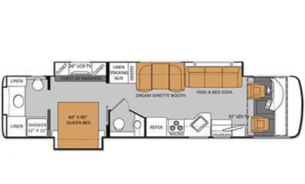 36' 2014 Thor Palazzo 36.1 w/2 Slides Floorplan