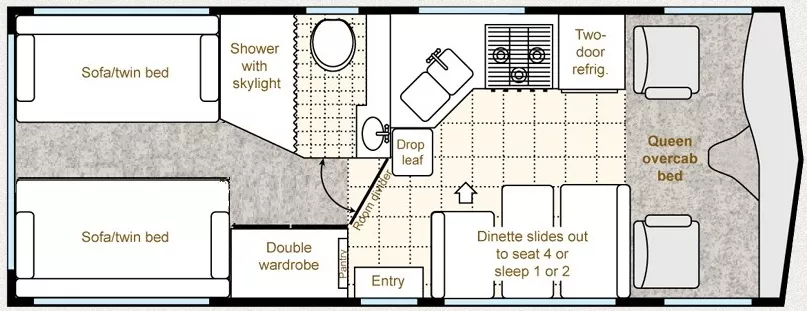 27' 2003 Lazy Daze 26 1/2 Floorplan