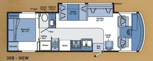 30' 2007 Winnebago Vista 30B w/Slide Floorplan