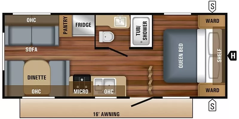 26' 2019 Jayco Jay Flight Slx 212QB Floorplan