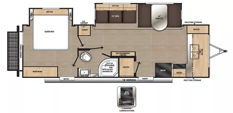 31' 2023 Coachmen Catalina Legacy Edition 263FKDS w/2 Slides Floorplan
