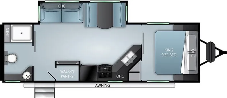 31' 2022 Cruiser RV Twilight Signature 2620 w/Slide Floorplan