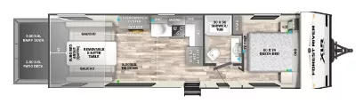 33' 2024 Forest River Xlr Boost 2714B - Toy Hauler Floorplan