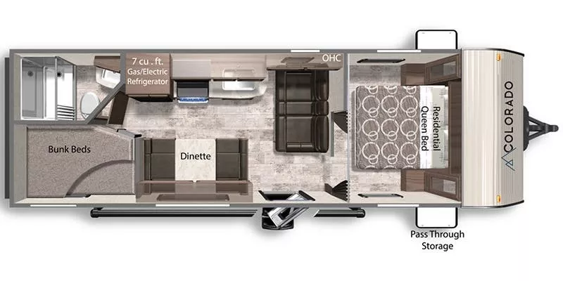 28' 2022 Dutchmen Colorado 24BHC - Bunk House Floorplan