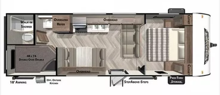 29' 2021 Forest River Wildwood X-Lite 261BHXL - Bunk House Floorplan