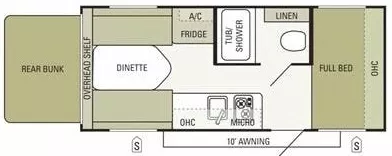 21' 2013 Starcraft Ar One 18FB Floorplan