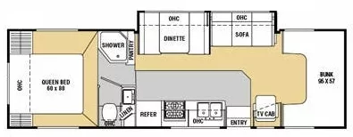 33' 2009 Coachmen Freedom Express 31SS w/Slide Floorplan