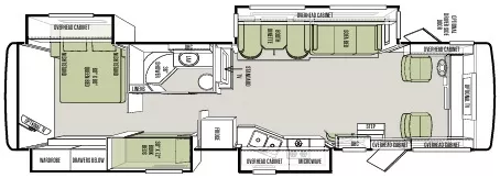 36' 2013 Tiffin Allegro Open Road 35QBA w/4 Slides Floorplan