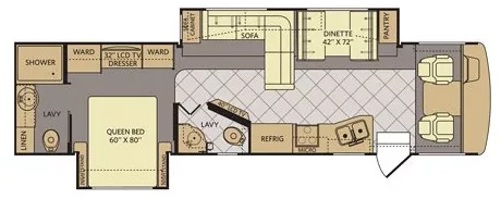 36' 2012 Fleetwood Bounder 35K w/2 Slides Floorplan