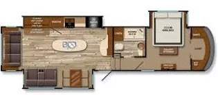 38' 2015 Grand Design Solitude 369RL w/3 Slides Floorplan