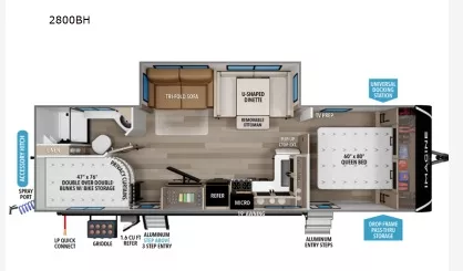 32' 2021 Grand Design Imagine 2800BH w/Slide - Bunk House Floorplan