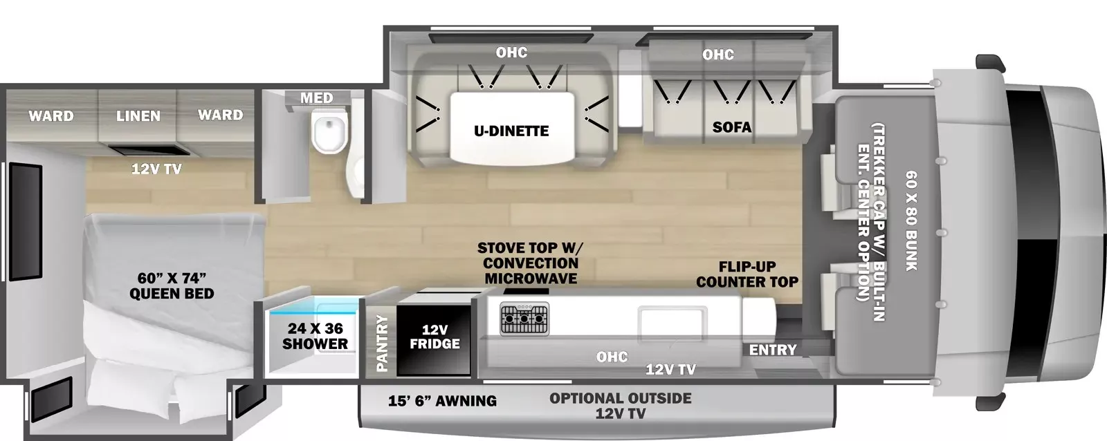 32' 2022 Forest River Forester 3011DS w/2 Slides Floorplan