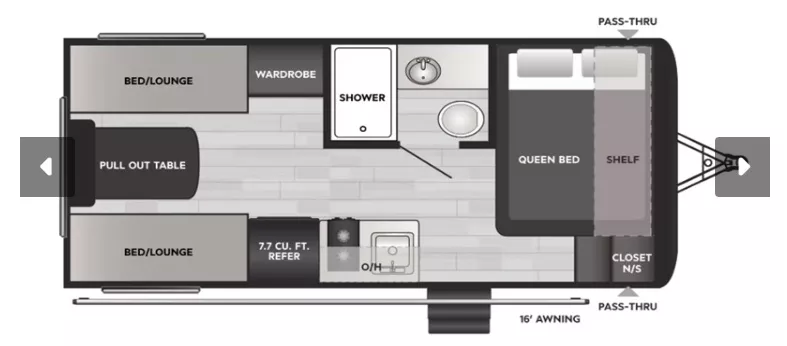 23' 2025 Keystone Hideout Sport 220BH Floorplan