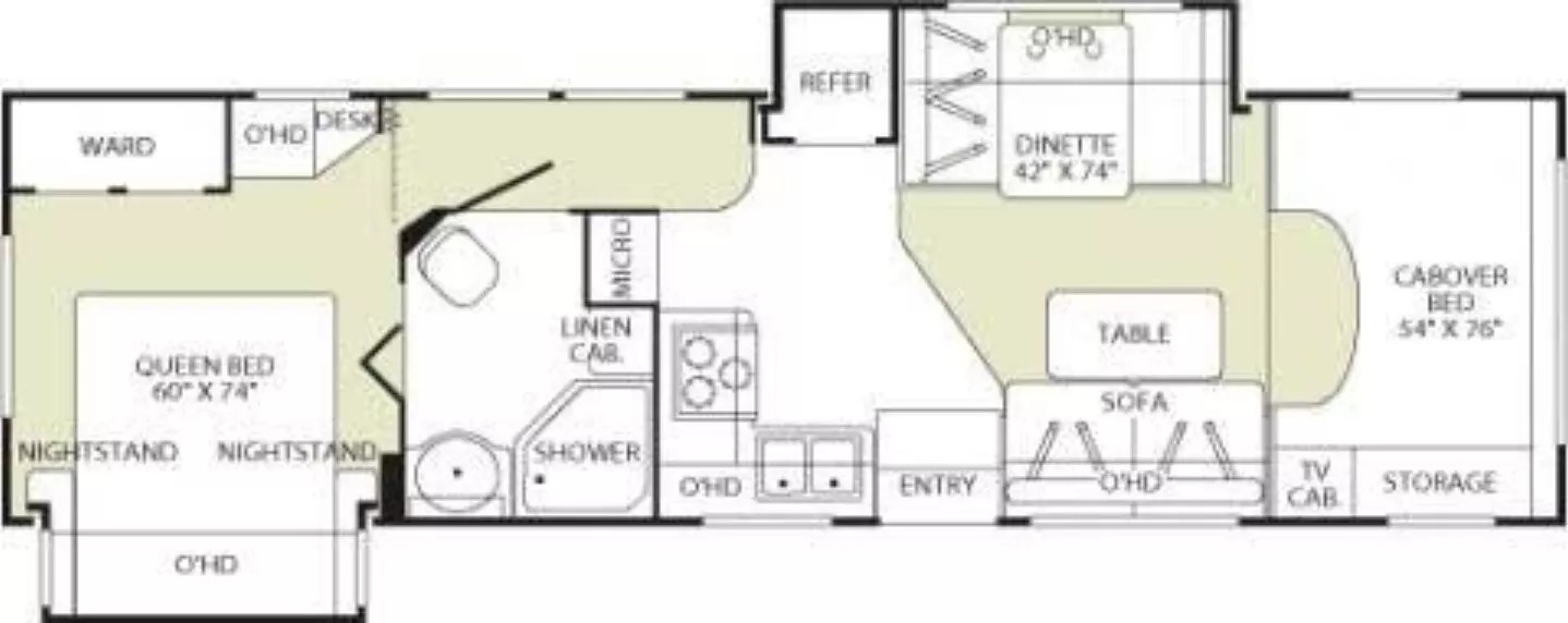 32' 2006 Fleetwood Tioga 31M w/2 Slides Floorplan