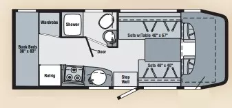 24' 2007 Itasca Navion 23B - Bunk House Floorplan
