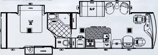 36' 2004 Gulf Stream Sun Voyager 8378 w/3 Slides Floorplan
