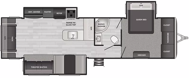 37' 2021 Keystone Springdale 333RE w/3 Slides Floorplan